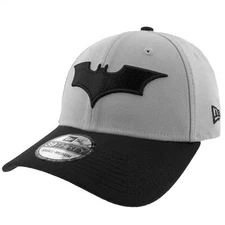 Batman Christian Bale Logo New Era 39Thirty Fitted Hat Grey
