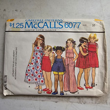 Vtg McCalls Pattern 6077 Girls Sundress Top Jumper Romper Childs 10 CUT 1978