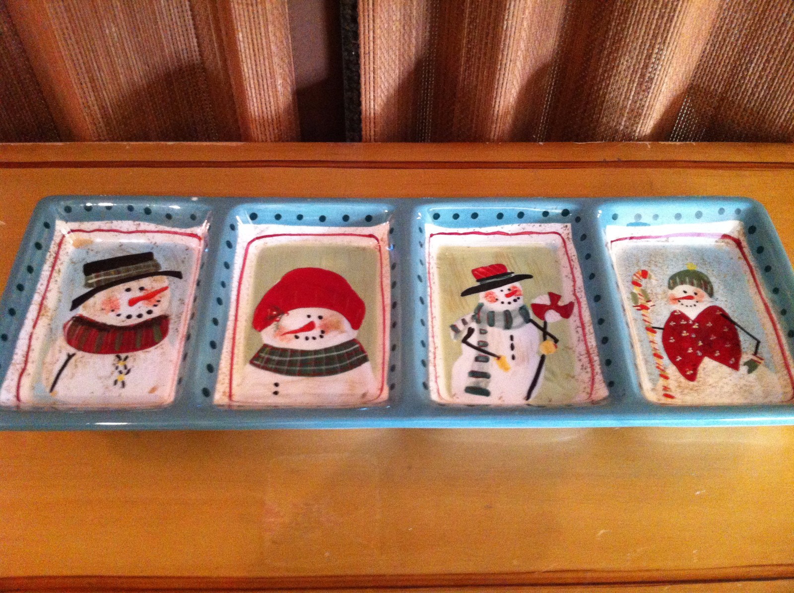 SAKURA FROSTY FOLKS - 4 Part Relish Tray Serving Dish - Never Used