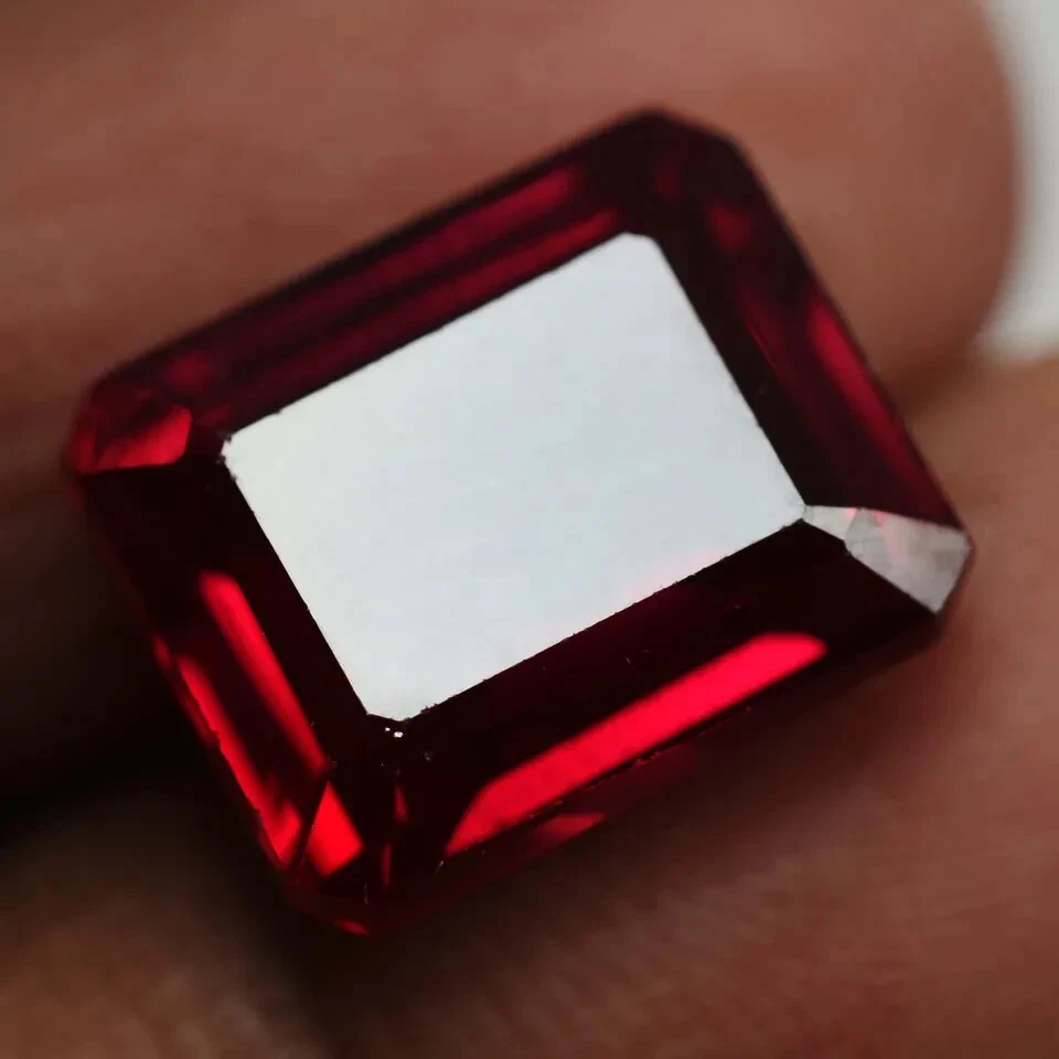 Piedra preciosa suelta certificada corte esmeralda Mozambique paloma rubí rojo natural de 10 quilates Foto 2 de 4