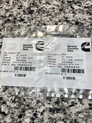 Two (2) Genuine Cummins Sealing Washer 3684342 6.7 liter ISB/QSB ...