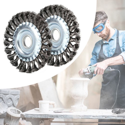 TOPFBÜRSTE DRAHTBÜRSTE Ø125MM GEZOPFT KEGELBÜRSTE FÜR FLEX & WINKELSCHLEIFER