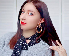 LARGE DOORKNOCKER GOLD or SILVER DROP HOOP EARRINGS Chunky Lightweight 70 mm