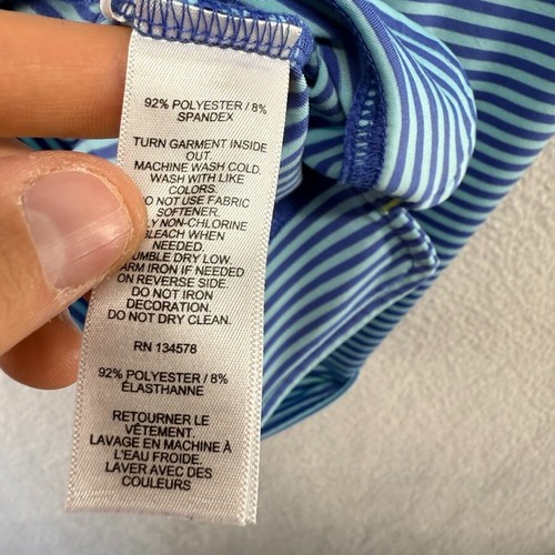 Vineyard Vines Dress Girls Medium Blue Sankaty Striped performance Golf Preppy - Picture 8 of 9