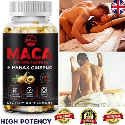 NATURE'S LIVE Radice di Maca 10000mg | Ginseng Panax Coreano | Booster Ashwagandha e più spesso