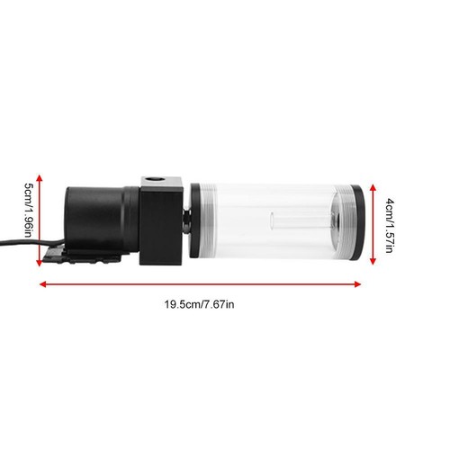 G1/4 Water Cooling Tank Cylinder Reservoir Pump Combo Set 19W For PC Computer - Photo 5/9
