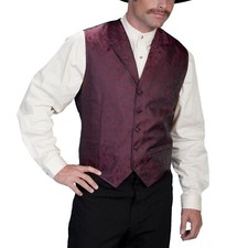 Scully Men's Burgundy Classic Paisley Vests RW093-BURG