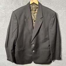 English Manor 100% Suit Jacket and Pleated Pants Set Men's R44 Charcoal