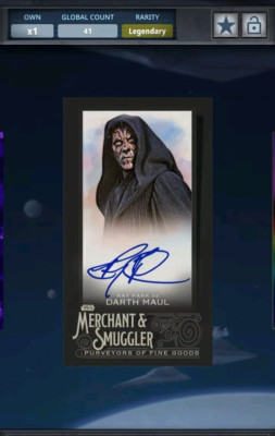 41cc DARTH MAUL MERCHANT & SMUGGLER MINI SIGNATURE BLACK Star Wars Card Trader