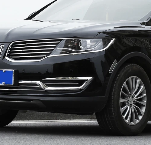 4PCS Chrome Front Bumper bottom Grill Grille cover For Lincoln MKX 2016-18 2017 - Foto 4 di 6