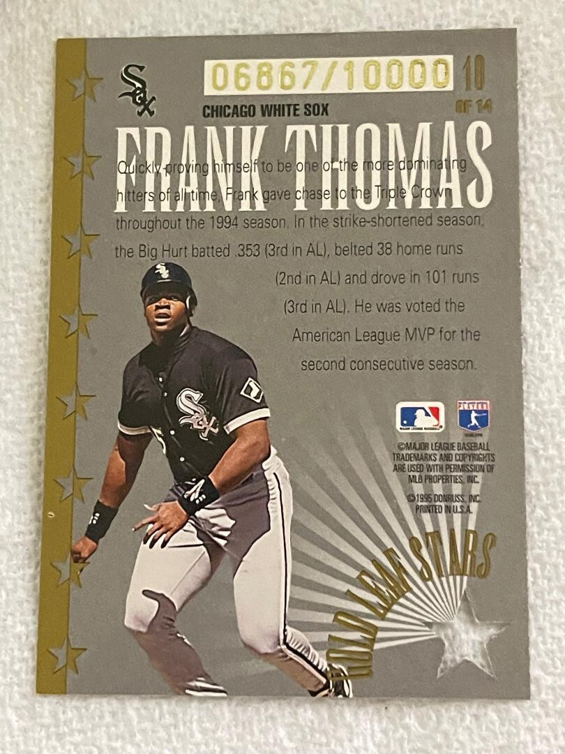 Frank Thomas 1995 Leaf Gold Leaf stars 6867/10000