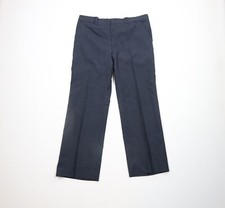 Vtg 70s Streetwear Mens 36x28 Wool Blend Pinstriped Wide Leg Bell Bottoms Pants