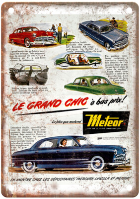 Vintage Ford Meteor Ad Retro Look Metal Sign A9745