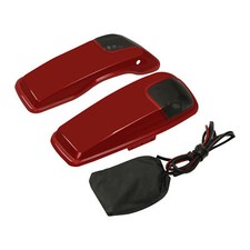 Alforjas Tapas 5" x 7" Parrilla de Altavoz para Harley Street Glide 14-23 Wicked Red