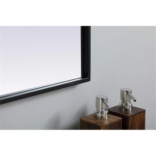 Elegant Decor Ayra 33x24" Arch Modern MDF Wood/Iron Mirror in Black - Picture 5 of 9