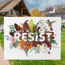 Resist Fascism Yard Sign, Resist Hate Sign, Anti Trump Sign, Democracy Lawn Sign