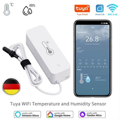WLAN Thermometer Hygrometer, WiFi Temperatursensor für Pool, Teich, Aquarium DE - Bild 1 von 4