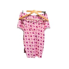 Victoria's Secret Pink Hearts Lace Cami Shorts Women's 2 Pc Pajama Set Size L