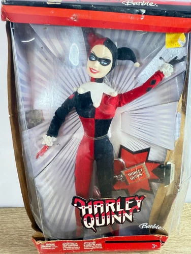 Vintage 2003 Mattel Harley Quinn Barbie Doll Jester Outfit Damaged Box