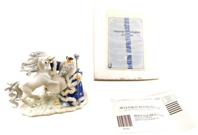 Hamilton Collection Legends of Myth and Magic Winter Reverie Figure COA Unicorn