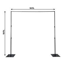 10ft x 10ft Adjustable Metal Backdrop Support Stand Frame Kit, Black