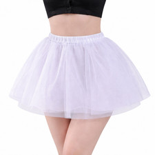 BellaSous Women  s White Tutu Skirt   5 Layer One Size Fluffy Tulle skirt