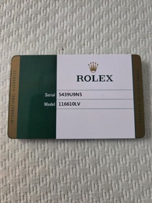 Warranty Rolex Submariner HULK Model 116610LV