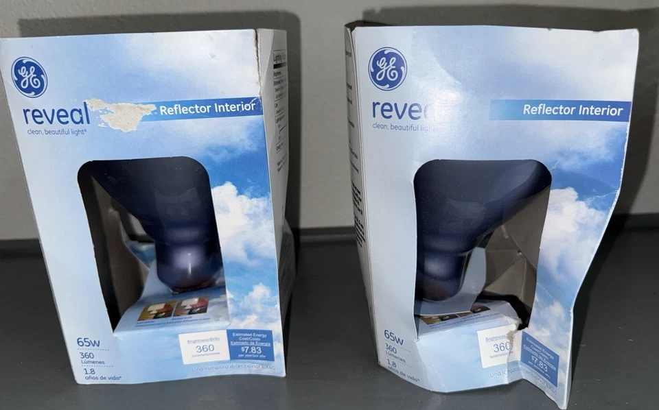 NEW! TWO (2X) GE REVEAL Indoor Floodlight BR40 Bulbs LOT | 65W | 360 Lumens - Image 3 of 4