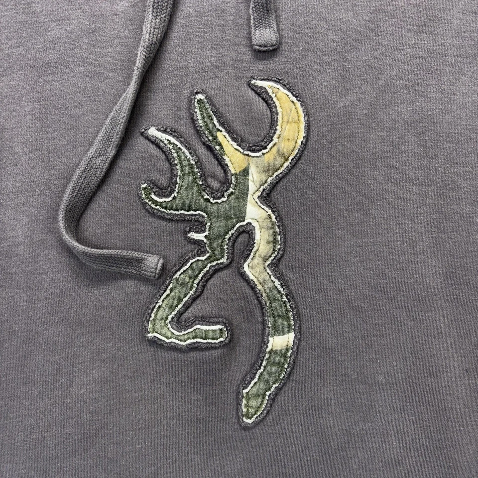 Sudadera con Capucha Browning Para Hombre 2XL Gris Camuflaje Forrada Buckmark Apliques Caza Foto 3 de 4