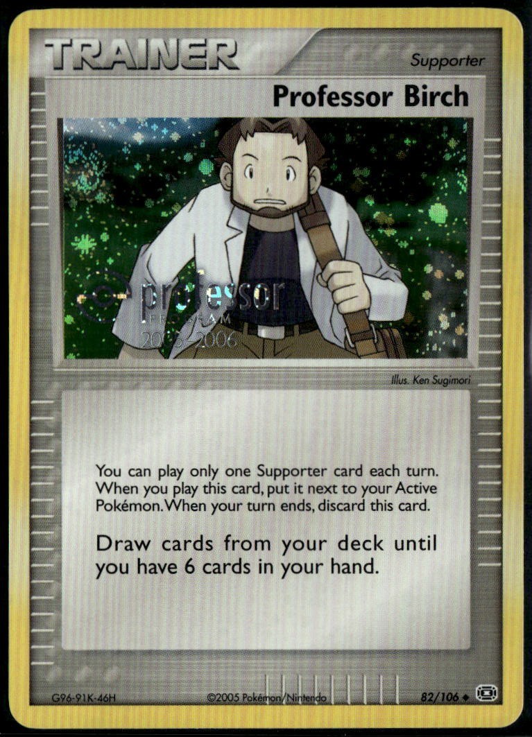 Professor Birch 82/106 ex Emerald Program Stamp 2005 NM Pokemon SWIRL