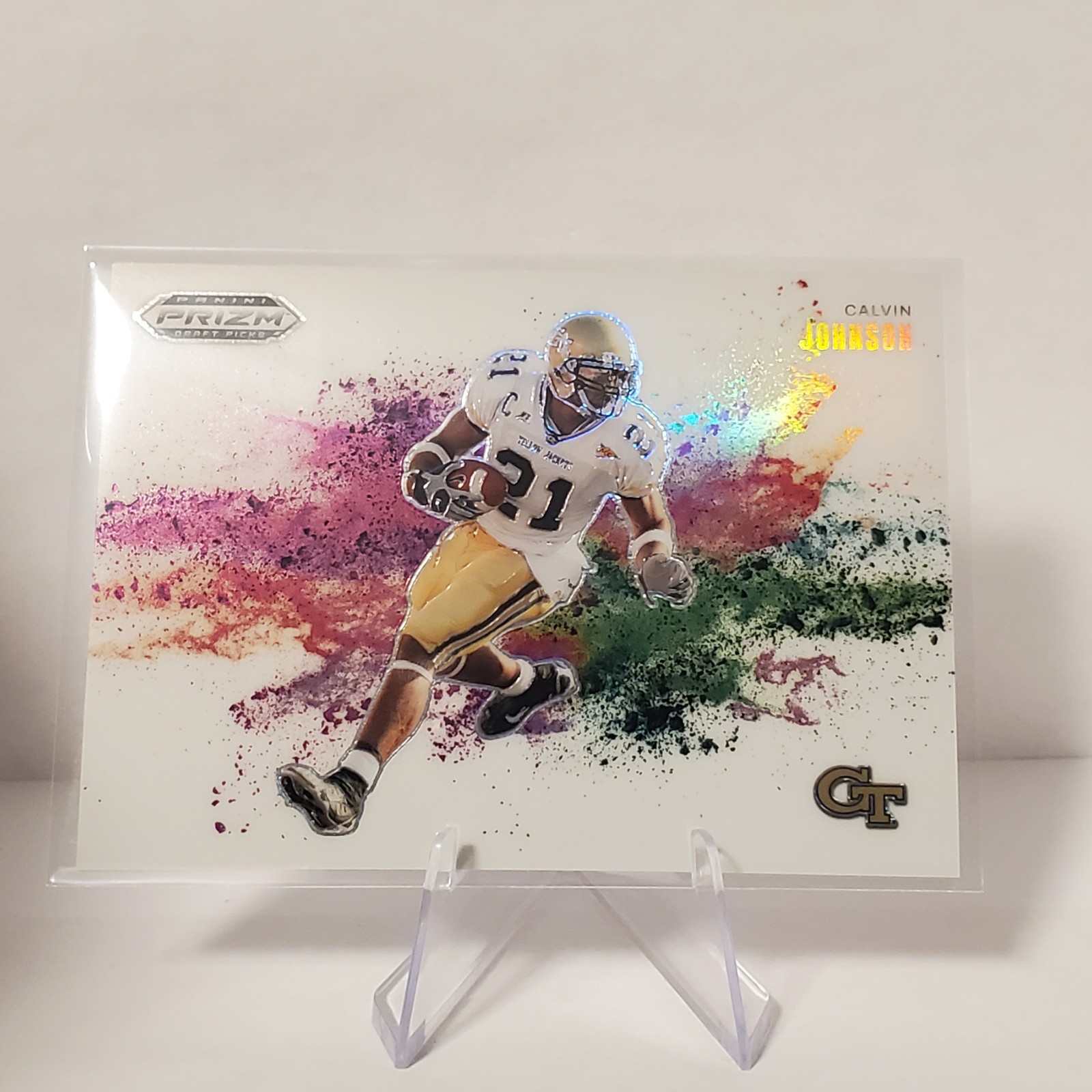 2025 Panini Prizm Draft Picks CALVIN JOHNSON COLOR BLAST SP LIONS #35 A8842