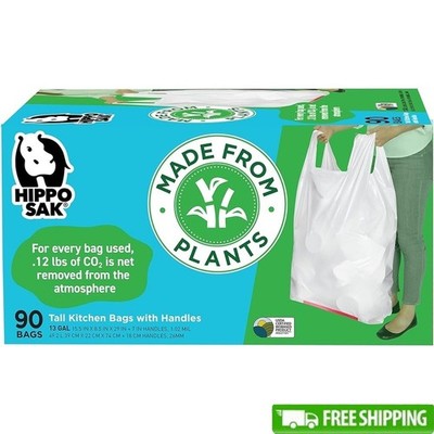 USDA Biobased Trash Bags Plant Based Strong Puncture Leak Proof Eco Friendly