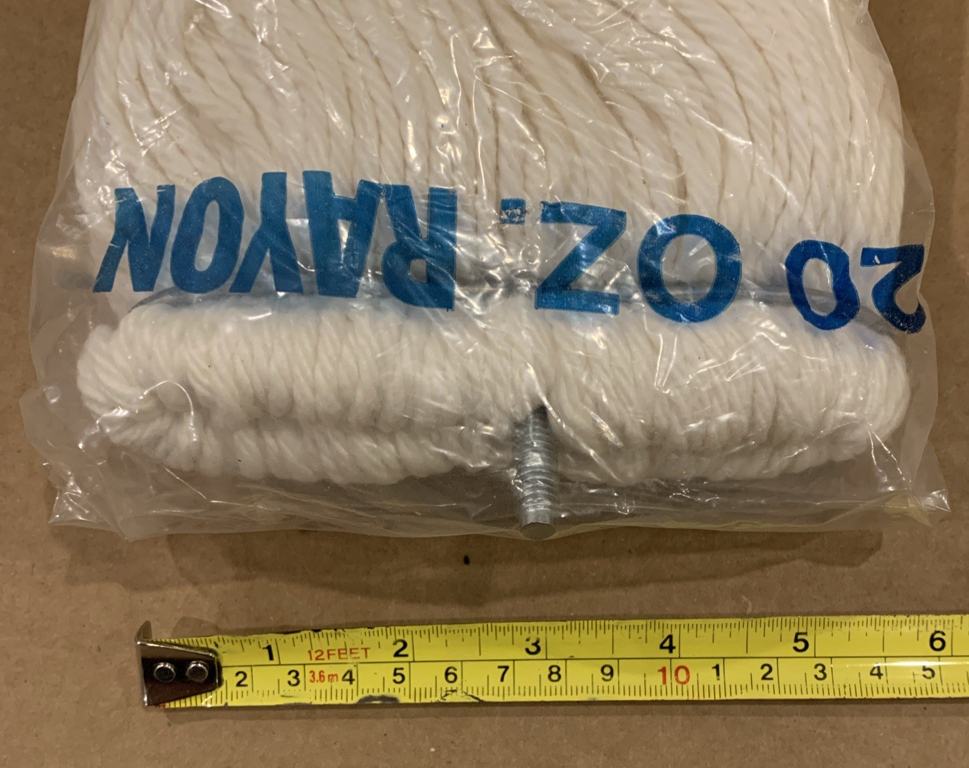 20 oz Commercial Rayon Wet Mop Head Screw On Bolt On - White - New