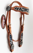 Horse Show Tack Bridle Browband Western Leather Headstall Ash 8422