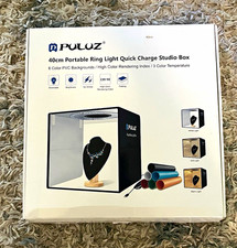 PULUZ 40cm LED Ring Light Tent Studio Box Quick Charge w/ Color Backdrops