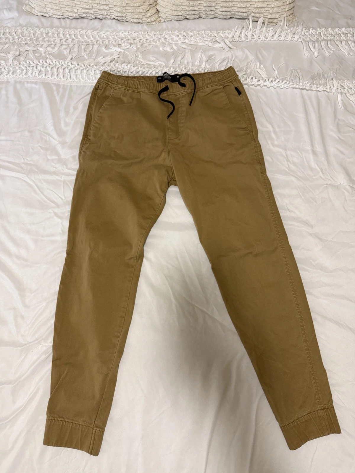 Hollister Skinny Jogger Pants Men’s Medium Tan Khaki Stretch Casual Pull On