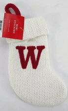 Letter W Knit Monogram Mini Stocking Wondershop White Holiday Xmas Target 8"