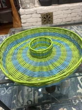 CHIP AND DIP SERVING Tray  MULTI COLOR WEAVED