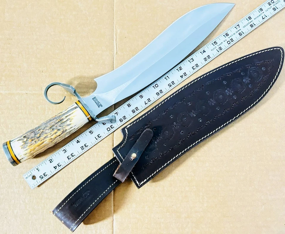 Impact Cutlery Custom Made Sasquatch 18" Bowie Knife Bone Handle Handmade Knives - Image 3 of 4