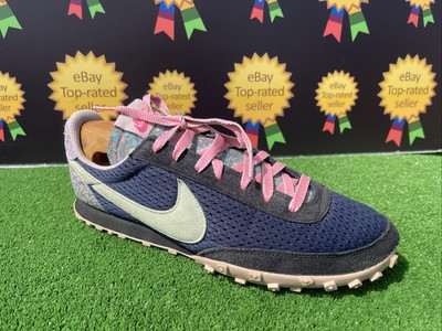 Nike Waffle Racer Crater DA4656-400 Midnight Navy Pink Herren Uk 9 Turnschuhe Schuhe