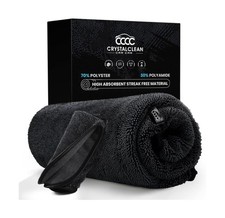 Crystal Clean 1300GSM Car Drying Towel - XL (24x36) Microfiber Towels for Car...