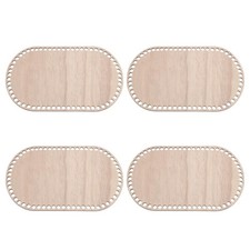 10" x 6" Crochet Basket Bottom, 4Pcs Oval Blank Crochet Knitting Wooden Base ...