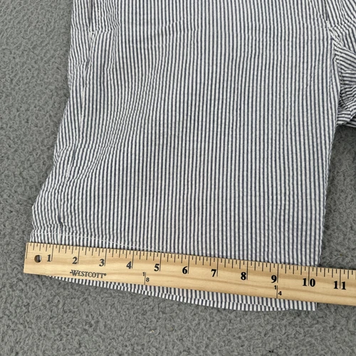 J Crew Seer Sucker Shorts Men 32 8" Inseam Grey White Striped Flex Chino Preppy - Picture 7 of 16