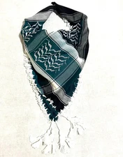 Kuffyeih Turquois Palestine Scarf keffyeih Unique Arab Scarf face Cover Headwear