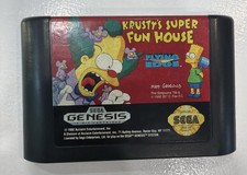 Sega Genesis Krustys Super Fun House game The Simpsons tested vintage 
