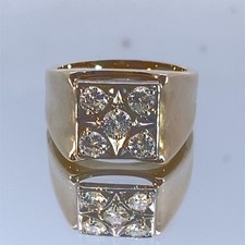 Gent's Diamond Cluster Ring 5 Diamonds .75 Carat T.W. 14K Yellow Gol MI1073336 