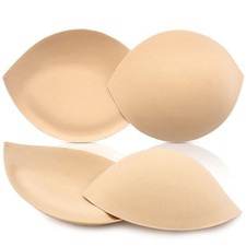 Bra Pads Inserts Breast Enhancers - 2 Pairs Push up Swimsuit Cups to Add Inst...