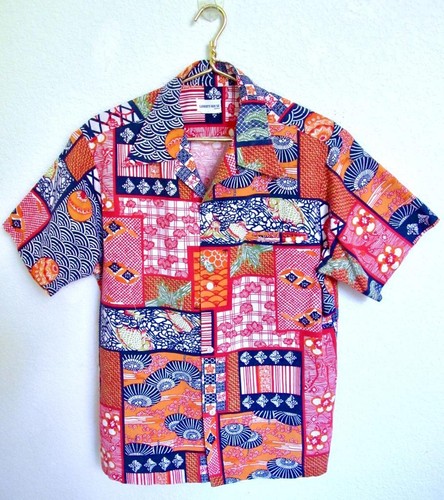 Vintage Liberty House Hawaiian Shirt 45" Chest THC Hawaiian Textiles Patch Print - Picture 3 of 14