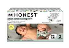 The Honest Company Clean Disposable Diapers Size 2, 72 count, Tummy Timer