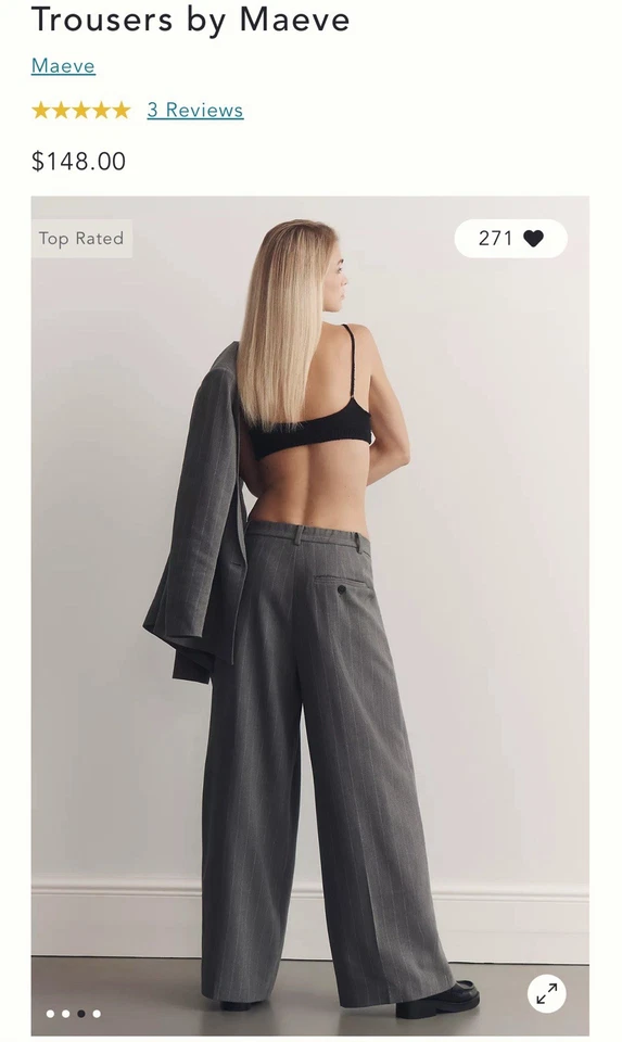 Pantalón Anthropologie Maeve the Avery Plisado Pierna Ancha Edición Rayas Foto 4 de 4